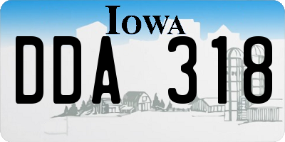 IA license plate DDA318