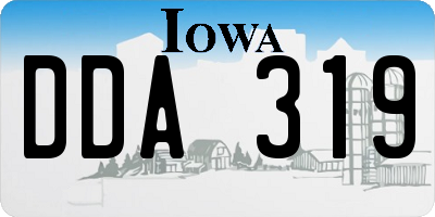 IA license plate DDA319