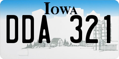 IA license plate DDA321