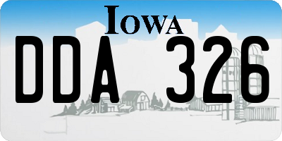 IA license plate DDA326