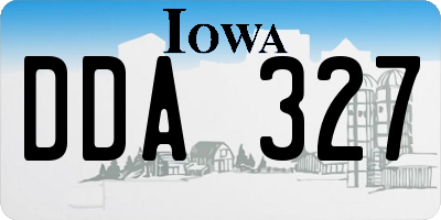 IA license plate DDA327