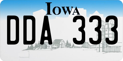 IA license plate DDA333