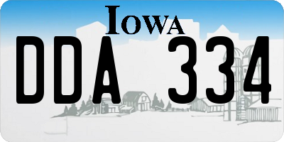 IA license plate DDA334