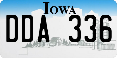 IA license plate DDA336