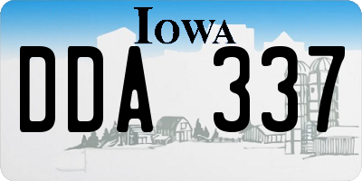 IA license plate DDA337