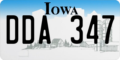 IA license plate DDA347