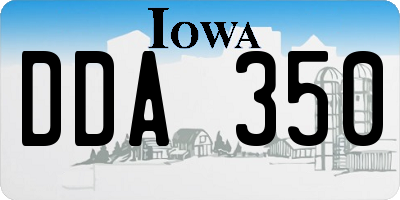 IA license plate DDA350