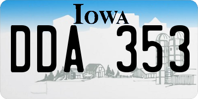 IA license plate DDA353
