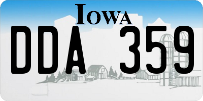 IA license plate DDA359