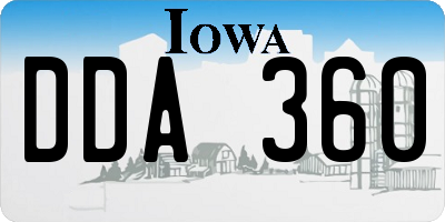 IA license plate DDA360