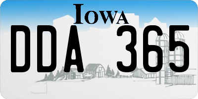 IA license plate DDA365