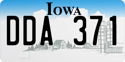 IA license plate DDA371