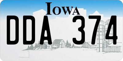 IA license plate DDA374
