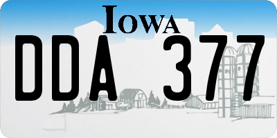 IA license plate DDA377