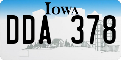 IA license plate DDA378