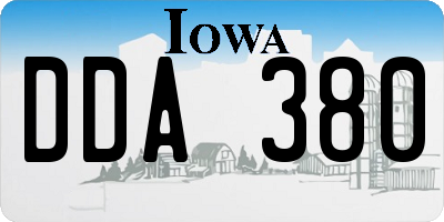 IA license plate DDA380