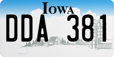 IA license plate DDA381