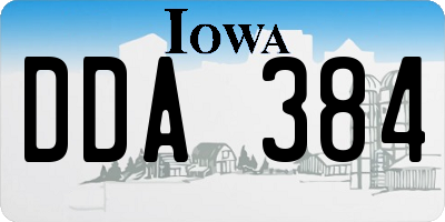 IA license plate DDA384
