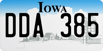 IA license plate DDA385