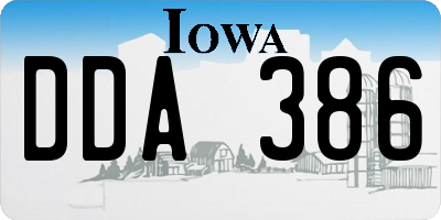 IA license plate DDA386