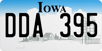 IA license plate DDA395