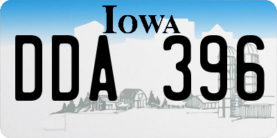 IA license plate DDA396