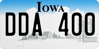 IA license plate DDA400