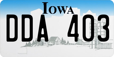 IA license plate DDA403