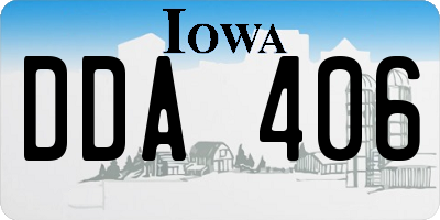 IA license plate DDA406
