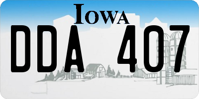 IA license plate DDA407
