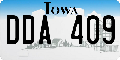 IA license plate DDA409