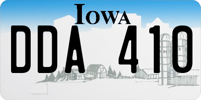 IA license plate DDA410
