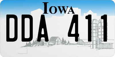 IA license plate DDA411