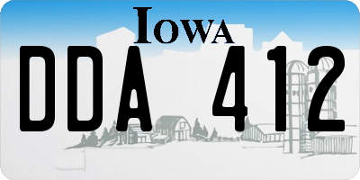 IA license plate DDA412