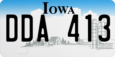 IA license plate DDA413