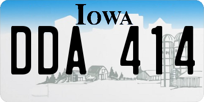 IA license plate DDA414