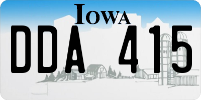 IA license plate DDA415