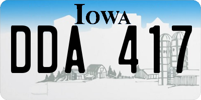 IA license plate DDA417