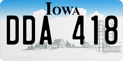 IA license plate DDA418