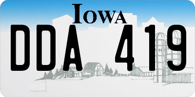 IA license plate DDA419