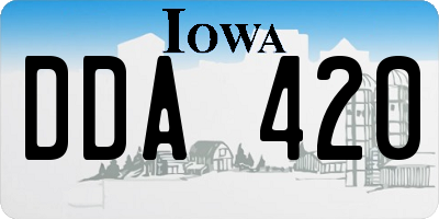 IA license plate DDA420