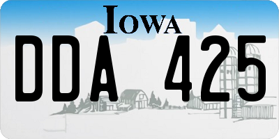 IA license plate DDA425