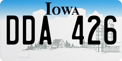 IA license plate DDA426