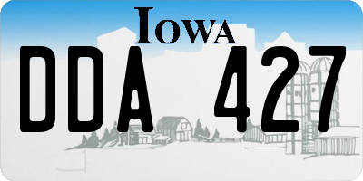 IA license plate DDA427