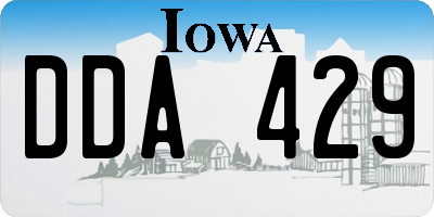 IA license plate DDA429