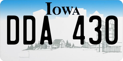 IA license plate DDA430