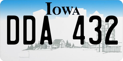 IA license plate DDA432