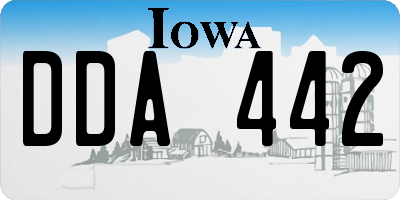 IA license plate DDA442
