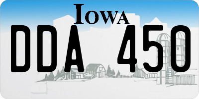 IA license plate DDA450