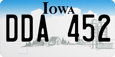 IA license plate DDA452